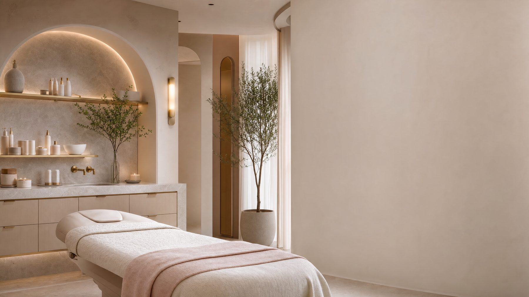 Serene modern aesthetics studio treatment room